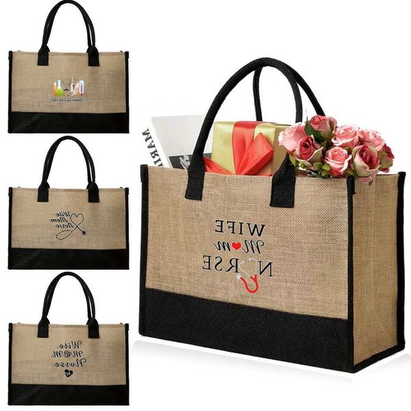 Korean Bag Eco-Friendly Tote Shopping Bag Casual Lady Waterproof Bags Jute Storage Bag Printing Nurse Series 2024 H260606