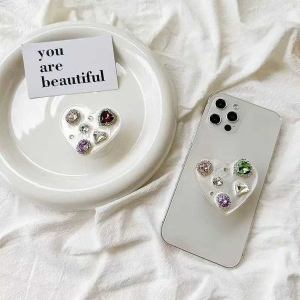 Inlaid INS -shaped diamond holder phone grip Tok grip Tok holder for accessories J260606