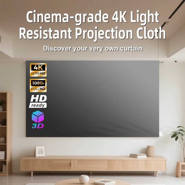 Velec Portable Projector Screen Simple Anti-Light 80/120 Inches Projection Screens For Home Outdoor Office Accessories L260608