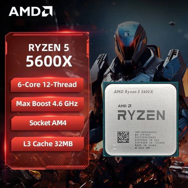 AMD Ryzen 5 5600X AMD R5 5600X CPU 6-Core 12-Thread 46GHz Unlocked Desktop Processor Socket AM4 Gaming CPU Without Package