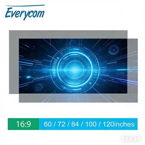 Anti-Light Projector Screen Simple 169 Reflective Enhance Brightness 60 100 120inch Fabric Cloth Portable Projection Screen L260608