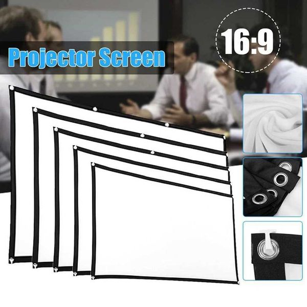 60-150 inch Portable Foldable Projector Screen High Density White No Creases Soft Projection Screen 169 for Home Indoor Outdoor L260608