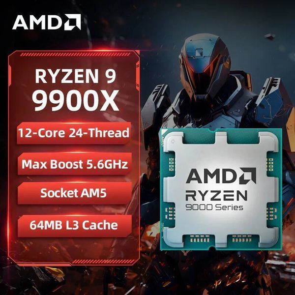 AMD Ryzen 9 9900X Game CPU R9 9900X Up to 56GHz 12-Core 24-Thread Socket AM5 Desktop Gaming Processor without Package