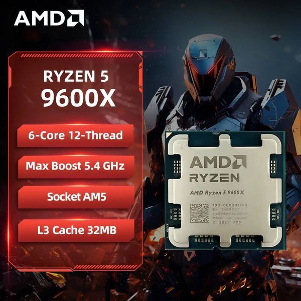 AMD Ryzen 5 9600X AMD R5 9600X CPU 6-Core 12-Thread 54GHz Unlocked Desktop Processor Socket AM5 Gaming CPU Without Package