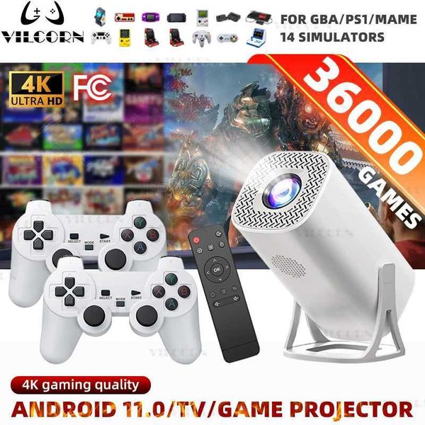 Mini Projector Video Game Console 36000 Games with Android 11 1080P Home Outdoor T260608