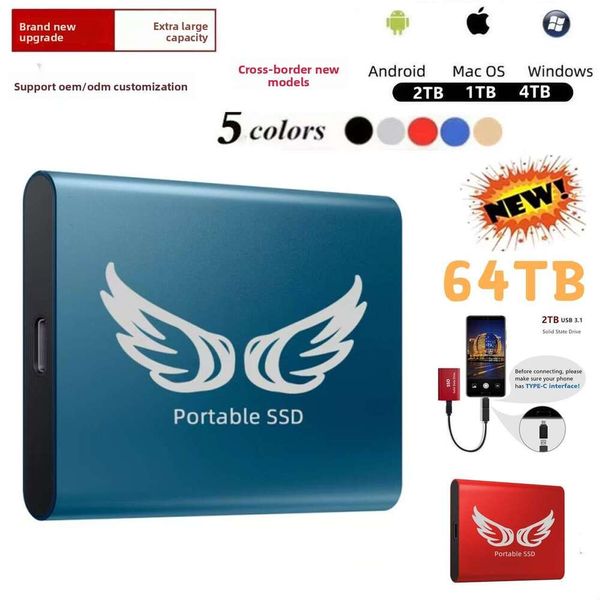 New Product SSD High-Speed Portable Hard 16Tb 8Tb 4Tb 2Tb 1Tb Ultra-Thin Solid State Drive WKERSIY