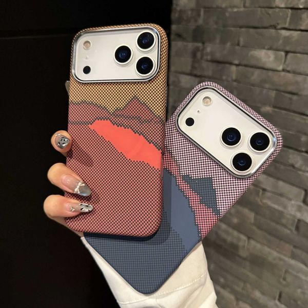 New Mountain and Star River Magnetic Case for Apple 17 Pro Max with Kevlar Texture iPhone 16 Pro Phone Case L260609