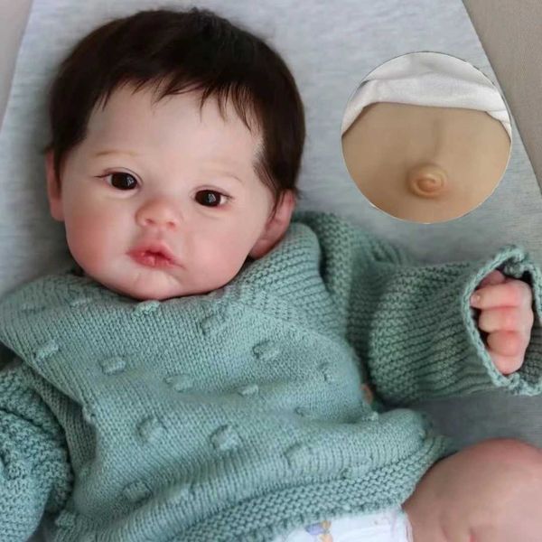 45cm Cuddly Full Body Silicone Vinyl Meadow Bebe Reborn Girl With Rooted Hair Visible Veins Lifelike Newborn Baby Girl L26061073N1