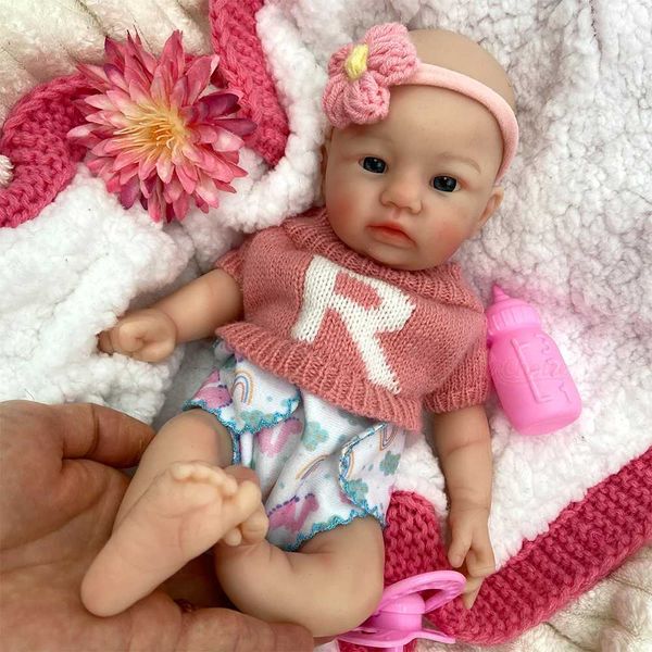12Inch Full Soft Silicone Reborn Baby Girl Lifelike Solid Silicone Body Washable Doll Restic Details Birthday Christmas Gift L260610J1PV