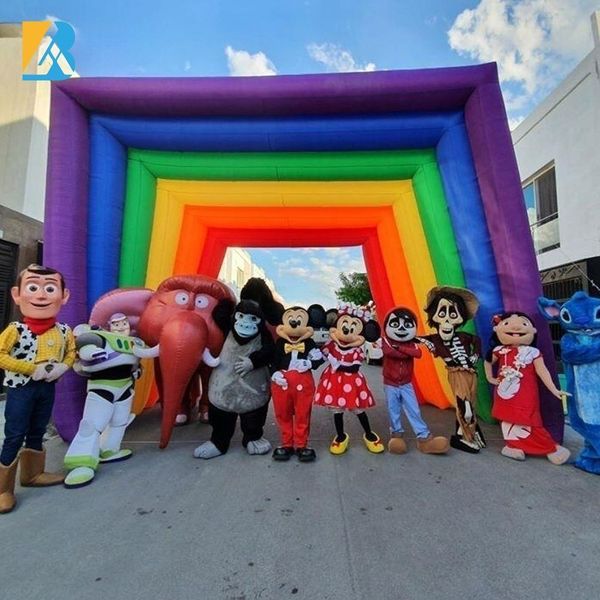 Celebration Party Supplies Giant Blow up Rainbow Arch for Summer Theme Decorations