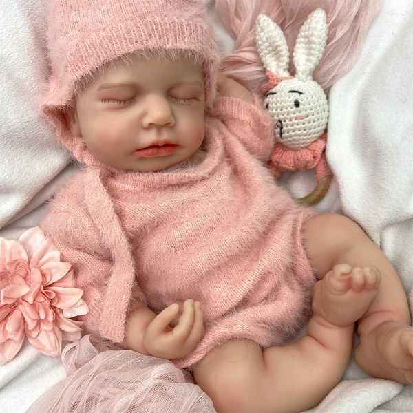 45cm Lifelike Full Body Soft Silicone Reborn Baby Girl Open Mouth Restic Weighted Newborn Doll for Childcare Training L260610I529