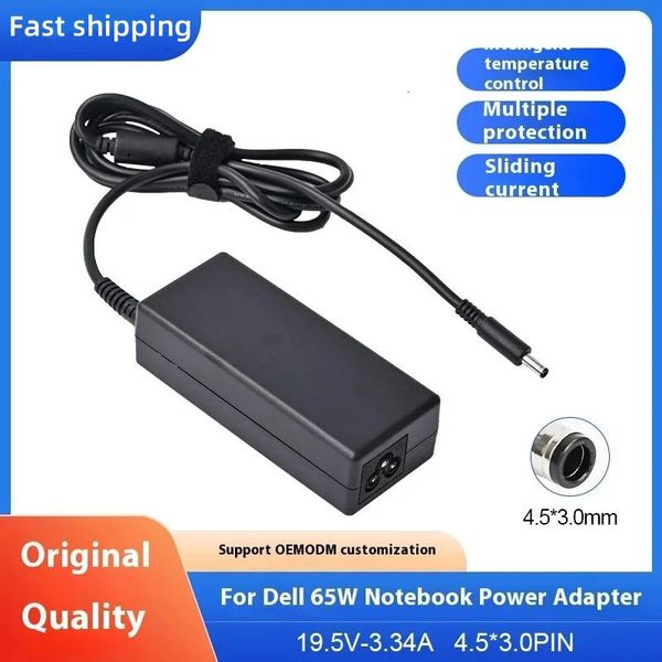 195V 334A 65W 4530mm Laptop Charger Ac Adapter For Dell 15 3551 3552 3558 5551 5552 5555 5558 5559 7568 P28E P57G 260611