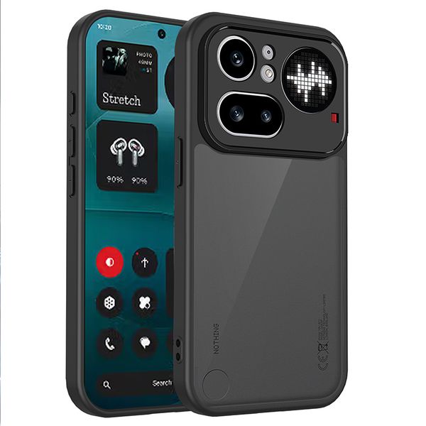 Black Phone Case For Nothing Phone 4A 3A Pro Lite Phone 3 2 Pro 2A Plus Four Corner Airbag Anti Drop Protective Casing