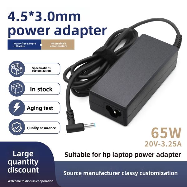 65W Laptop Charger 19.5V 3.33A 4.5*3.0mm Blue Tip Power Adapter for HP