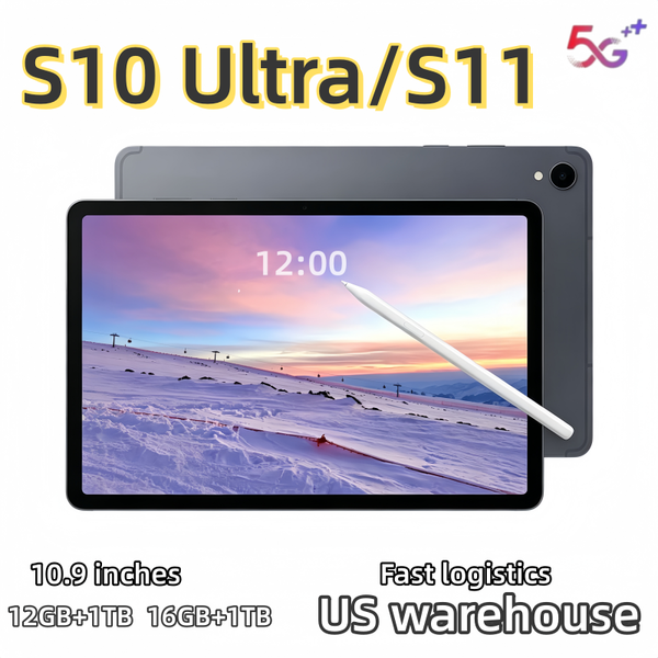 2025 new S10/S11 Ultra 11 inch high-definition tablet 2-in-1 256GB learning drama watching office online courses drawing support for multiple languages