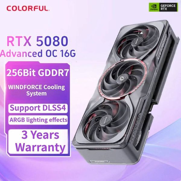 GPU NEW Colorful iGame Original NVIDIA GDDR7 GPU GeForce RTX 5080 Advanced OC 16GB 256Bit for Desktop Gaming Computer Component
