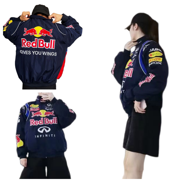 Designer F1 men's women's embroidered racing suits cycling suits motorcycle suits embroidered casual long-sleeved RED BULL racing suits
