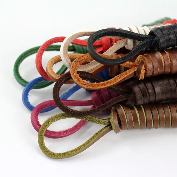 1Pair Cowhide Leather Shoelaces Boots Rope Shoelace 6080100120140160cm Loafers Boats Laces Shoe accessories 260616