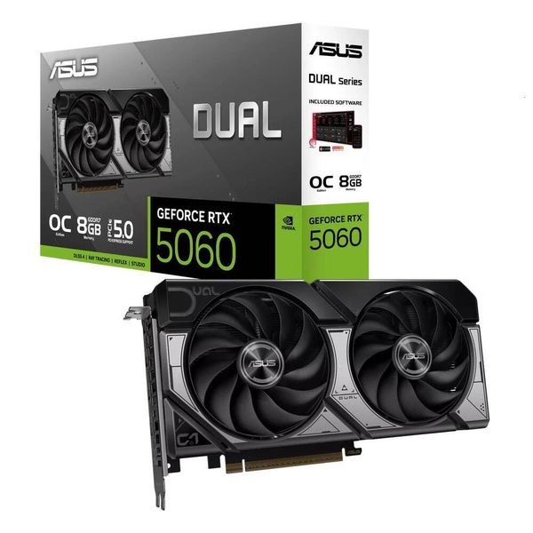 ASUS Dual GeForce RTX 5060 OC 8GB GDDR7 PCIe 50 GPU DLSS 4 HDMI 21b DP 21b Gaming Video Card