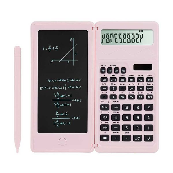 Portable Solar Calculator with Advanced Math Functions - Pink Dual Power Easy Erase - Ideal for Students Professionals L260617