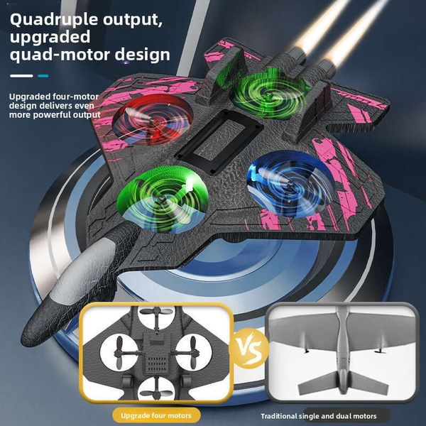 New H22 Remote Control Four Axis Foam Drone Stunt Fighter Jet Altitude Hold Upgraded Four Motors Outdoor Aircraft For Adults Kuhangxin