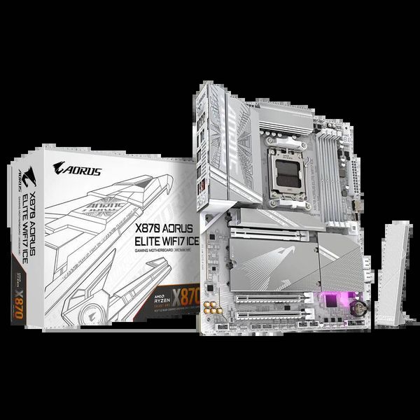 GIGABYTE X870 AORUS ELITE WIFI7 ICE New ATX AMD X870 DDR5 1622 / 4M2 / 25GbE LAN Motherboard