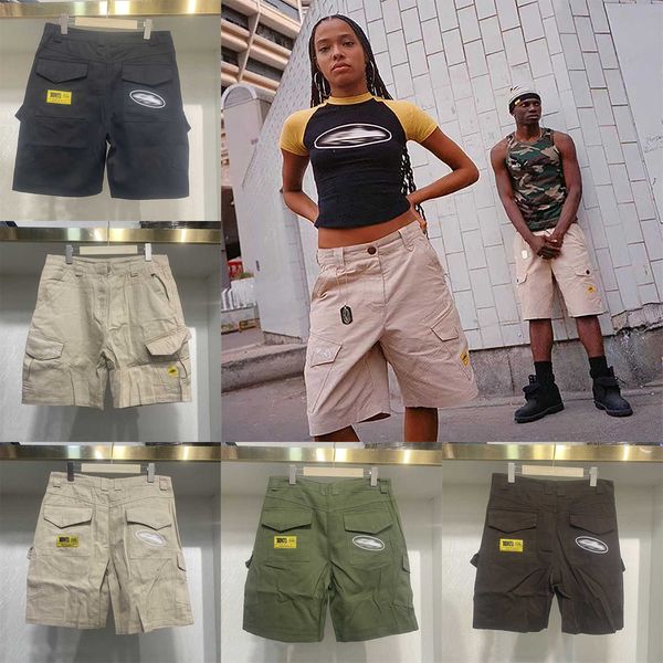Mens Shorts Designer Embroidered High Street Vintage Multi-Pocket Hip Hop Cargo Shorts Summer Mens Womens Loose Cargo Pants Streewear