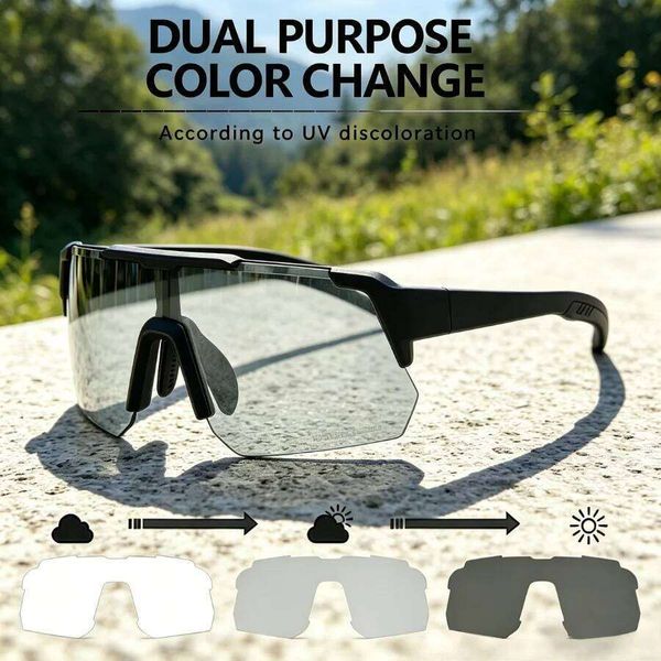 ELICIT Fashion Photochromic Sunglasses UV400 Outdoor Sport Windproof Glasses TR90 Frame For Running Cycling Driving Fishing E808 J260618