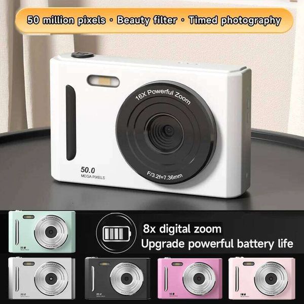 Digital Camera with Flash Light Dual 50MEGA Hd Pixels 2.4in Screen Retro CCD Portable 4K Travel Cam Entry-level Photograph J260618
