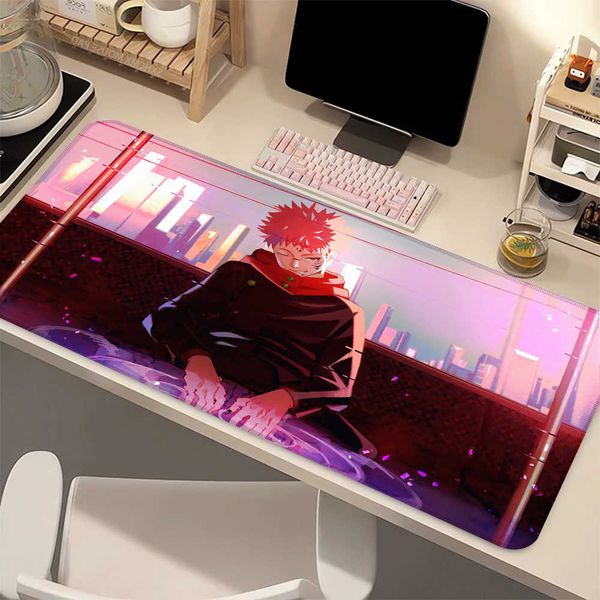 J-Jujutsu Anime K-Kaisen Sukuna XXL Large Desk Mat Mousepad Stitched Edges Waterproof Computer Laptop Gaming Office Desk Decor D260618