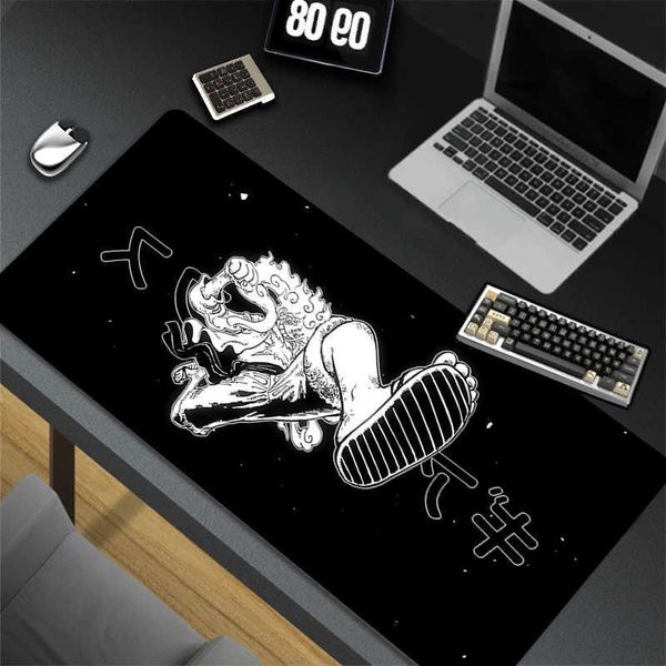 Pad Mouse Black And White Gaming Mouse Pad Rubber Luffy Desk Mat Non-slip PC Laptop One Piece Gamer Desk Accessories Table Pad D260618