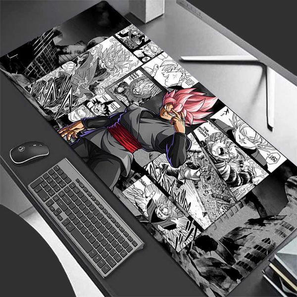 Pad Mouse Gamer Computer Accessories Black And White Manga Keyboard Pad Laptop Anime Dragon Ball Desk Mats Goku Gamming Mousepad D260618