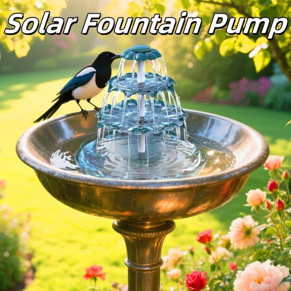 1pc Three Laye Solar Bird Bath Fountain With Solar Cells,Detachable Solar Fountain Kit For Outdoor Pd And Garden Decorati