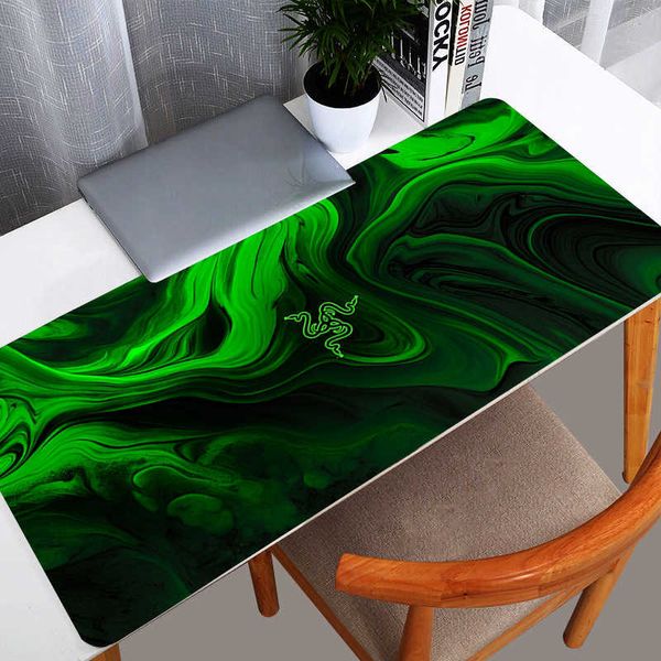 Games Office RAZER Large Mouse Pad Gamer Keyboard Mousepad Pc Computer Desk Mat Gaming Pad green Mouse Mats For CS GO LOL 90x40 C260729