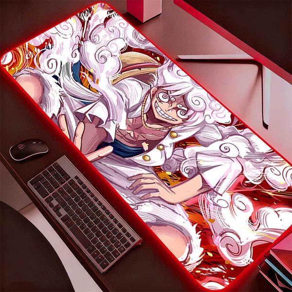 Piece One Luffy RGB Mouse pad Computer Speed type carpet mat for e-sports players Laptop Keyboard LED Mousepad Desk Mat C260729