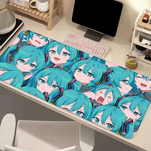 Desk Keyboard Mat Mousepad Laptop Virtual Diva H-Hatsune Miku Anime Large Mouse Pad Office Accessories Cute Girl Soft MousePads D260618