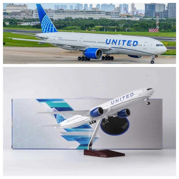 1/157 Scale model planes 777 B777 UNITED Airlines Aircraft W Light and Wheel Landing Gear Resin Collected Gift By Aviation Y260618R4XG