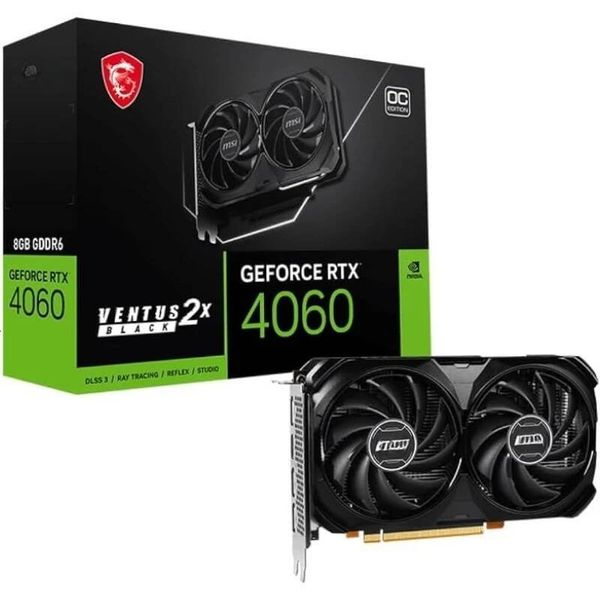 GeForce RTX 4060 Ventus 2X Black 8G OC Gaming Graphics Card - 8GB GDDR6X PCI Express Gen 4 128-bit 3X DP v 14a HDMI 21