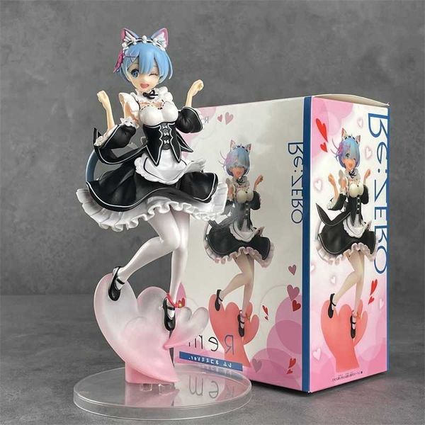 box A set of anime model figurines Rems cat-eared scene in new world from scratch S260618