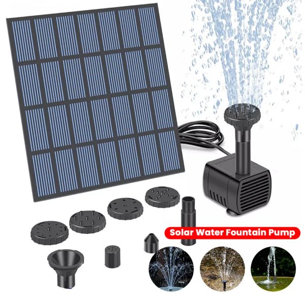 Solar Water Fountain Pump with Nozzles Solar Fountain Pd Pump Kit Solar Water Pump Kit for Garden Pool Pd Aquarium Fountain