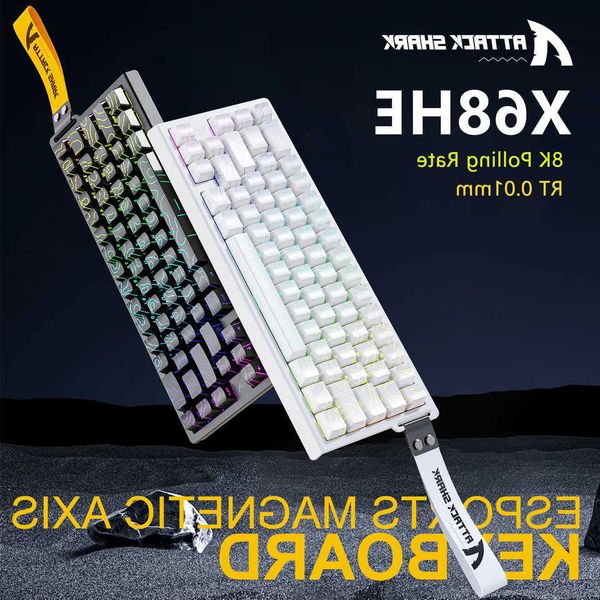 SHARK ATTACK X68HE Magnetic Mechanical Keyboard 8K Low Delay E-Sports Gaming Keyboard RGB 001mm RT Accuracy PC Accessories Gift D260621
