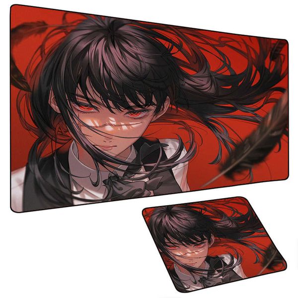 Man Chainsaw Mouse Pad Overlock Makima Non-slip Large MousePad Gaming Accessories Kawaii Anime Desk Mat Speed Edition Mouse Pad D260622