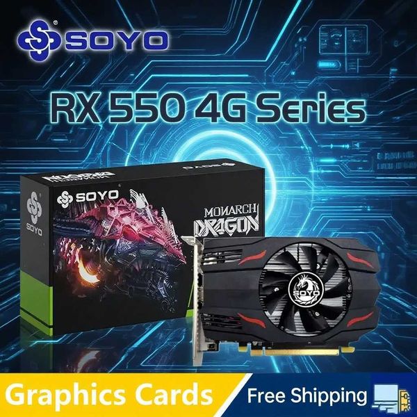 SOYO AMD GPU Radeon RX 550 4G GPU RX 580 GDDR5 Computer components PC Gaming Video R9 370 R7 350 Graphics Card RX550 L26