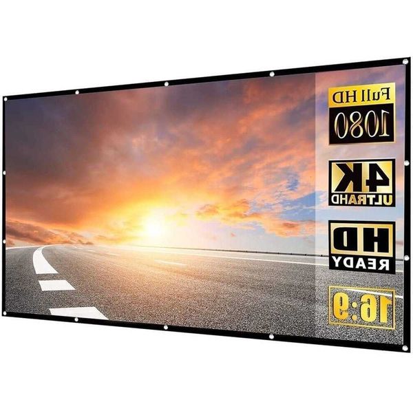 Screens Projection Projector Screen Portable Movie Screen for Outdoor Indoor Foldable Wrinkle Free Screen Support Front Rear ProjectioL26623