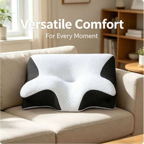 Pain Memory Foam Neck Pillow Ergonomic Orthopedic Cervical Support Breathable for Side Back Stomach Sleepers Bed 26Y0624