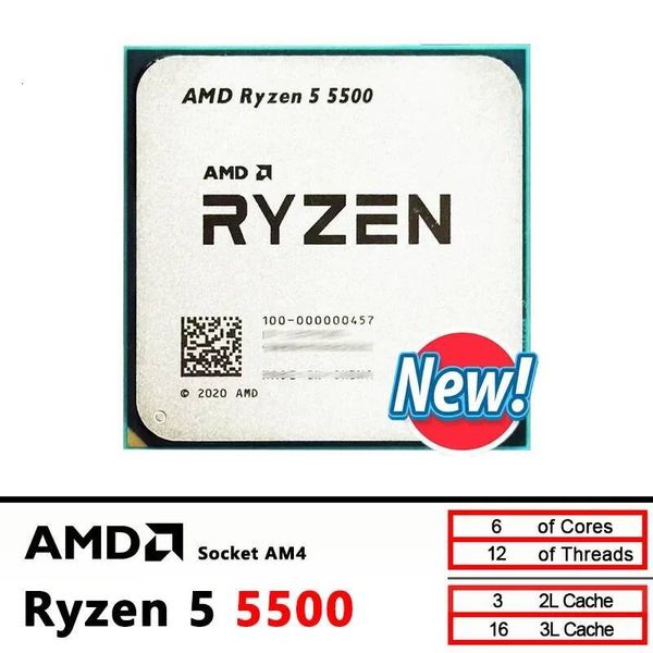 5500 R5 CPU Processor AMD Ryzen 5 5500 New 36 GHz 6-Core 12-Thread 7NM L316M 100-000000457 Socket AM4