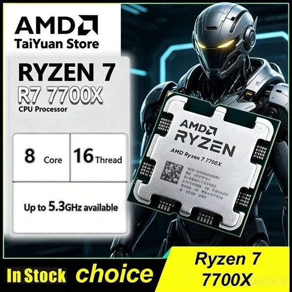 Elite AMD Gaming Desktop CPU Ryzen 7 7700X R7 77008-Core 16-Thread 53GHzSocket AM5 Loose Piece Without Package