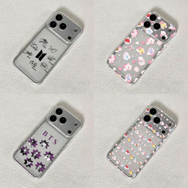 Luxury Phone Case Btsmerch Designer Phone Case BTS Signature Phone Case Compatible With IP16 Anti Drop Shockproof Protective Case Bt21 Kpop Album