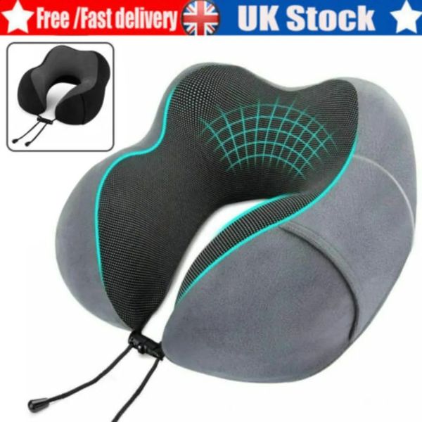 Memory Foam Travel Pillow Neck Support Cushion Without Carry Bag Ear Plugs Mask 260624BJ