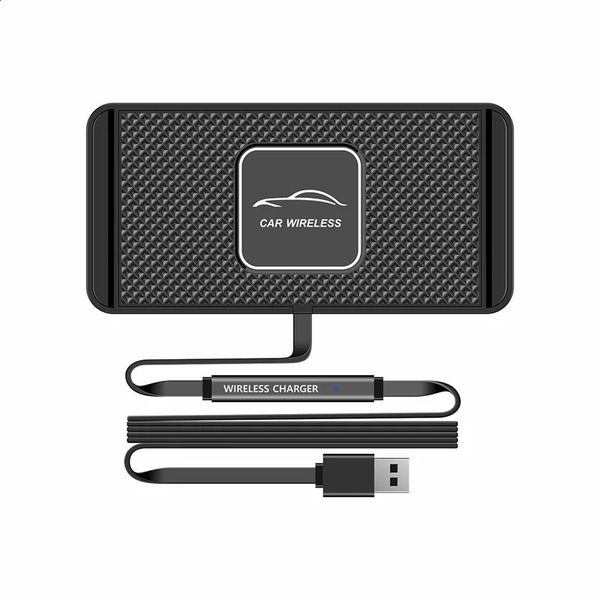 Car Wireless Charger Mat Silicone Non-Slip Pad for iPhone 17 16 15 14 Pro Max Car Wireless Phone Charger Fast Charging 260625
